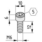 Tornillo Allen DIN 912 M6x12 zincado