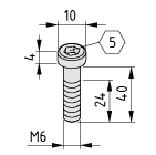 Tornillo Allen DIN 6912 M6x40 zincado