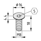 Tornillo Allen avellanado DIN 7991 M8x18 negro