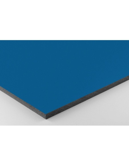 Placa resina celulósica 4 mm azul similar al RAL 5014